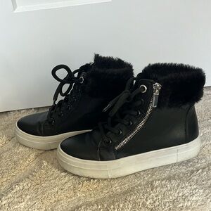 Aldo High Top Sneakers with Fuzzy Trim